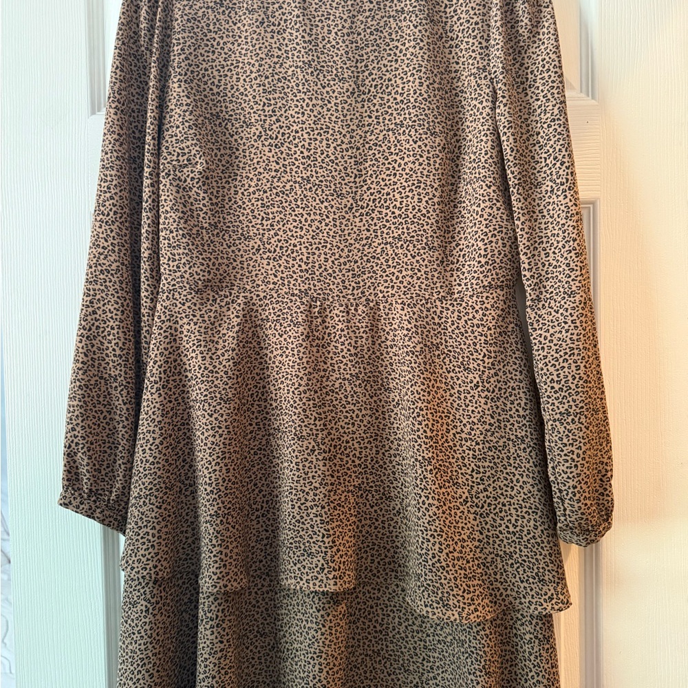 Leopard Print Long Sleeve Dress